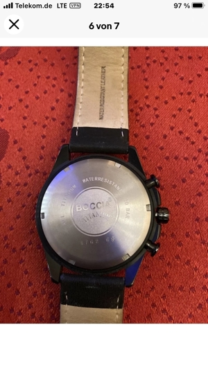 Boccia Herren Armbanduhr XL Chronograph Quarz Leder Bild 6