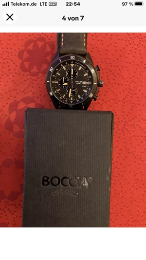 Boccia Herren Armbanduhr XL Chronograph Quarz Leder Bild 4
