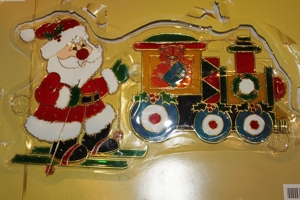 Weihnachts - Fenster/Türdekoration Weihnachtsmann und Lokomotive Bild 5
