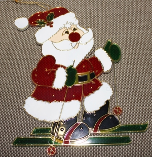Weihnachts - Fenster/Türdekoration Weihnachtsmann und Lokomotive Bild 3