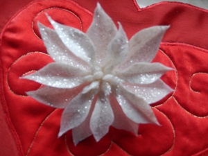 Ansteckblüte /Deko-Blüte Christrose weiß Silberglitter mit Clips Bild 2