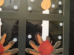Weihnachts-Fensterdeko - Fenster (Folie) mit Kerzen - 36 cm x 28 cm - Pappe Bild 2