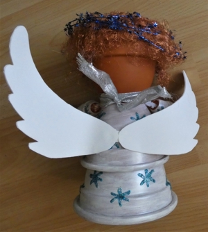 Weihnachts - Blumentopffigur Engel - Handarbeit / dekorativ für Diele Bild 3