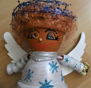 Weihnachts - Blumentopffigur Engel - Handarbeit / dekorativ für Diele Bild 2