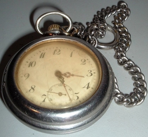 Herren Taschenuhr mit schönem Uhrwerk, Hülle, und Kette. Bild 8