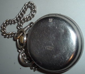 Herren Taschenuhr mit schönem Uhrwerk, Hülle, und Kette. Bild 9