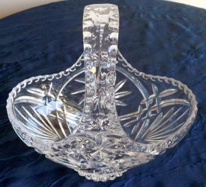 Bleikristall Körbchen Glasschale mit Henkel Bild 5