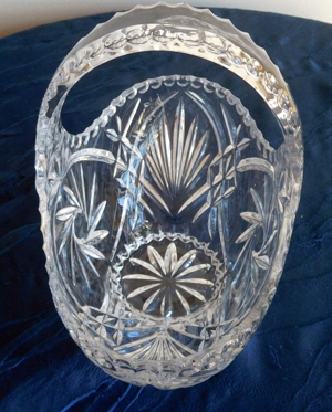 Bleikristall Körbchen Glasschale mit Henkel Bild 4