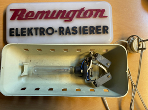 Sammlerstück: Werbeschild Remington Rasierer beleuchtet 1950er Bild 4