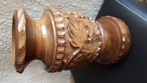 Bodenvase Kerzenvase Vase Holz geschnitzt Bild 2