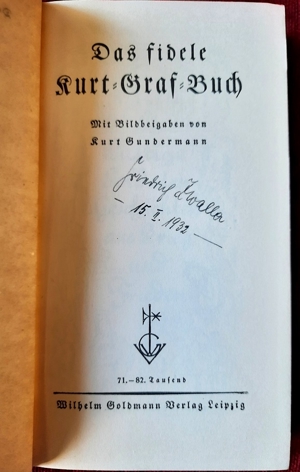 Das fidele Kurt Graf-Buch Wilhelm Goldmann Verlag Leipzig Bild 10