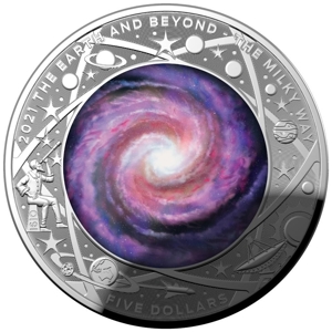Australien: 5 Dollar-Serie Earth and Beyond Die Milchstraße 1 oz. Silber Gewölbt in PP-sehr rar ! Bild 1