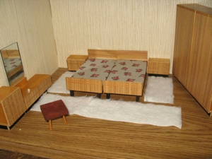 Altmann Schlafzimmer für Puppenhaus Puppenstube-Puppenmöbel