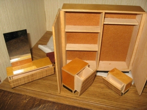 Altmann Schlafzimmer für Puppenhaus Puppenstube-Puppenmöbel Bild 2