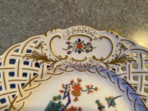 Meißner Porzellan Durchbruchteller Japanisches Dekor mit Gold Bild 5