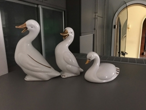 3 weiße Enten im Set Bild 2