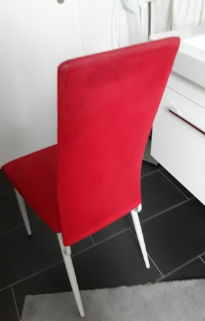 TISCHBEIN/Stützfuß, wie Beispiel Foto mit chromfarb. Bein, nur in weiß. Stuhl Marke Effezeta Bild 4