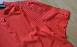 Bluse - Gr. 42 rot Kurzarm mit Umschlag - transparente Streifen Bild 4