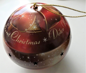 Viba Weihnachts-Teelichtkugel rot bunt aus Blech Bild 2