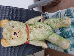 Tedddybär 70 cm grün 50er Jahre Bild 4