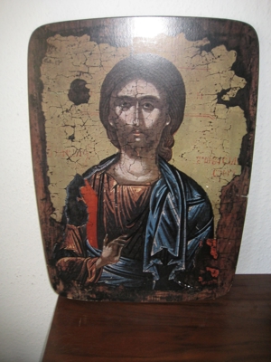 Christus Pantokrator, griechisch um 1600, Kunstdruck Bild 1