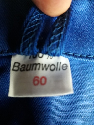Arbeitsoverall Größe 60 royalblau - robuste Qualität 100 % Baumwolle Bild 5