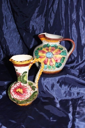 2 dekorative, rustikal gearbeitete Vasen/ Krüge im bäuerlichen Stil Bild 3