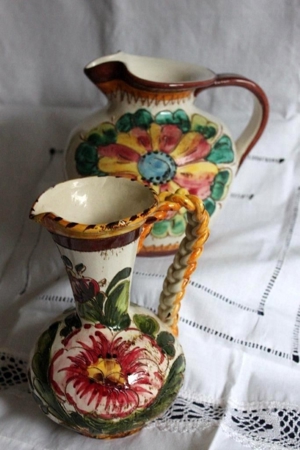 2 dekorative, rustikal gearbeitete Vasen/ Krüge im bäuerlichen Stil Bild 5