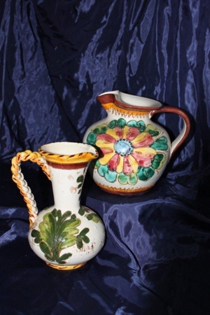 2 dekorative, rustikal gearbeitete Vasen/ Krüge im bäuerlichen Stil Bild 2