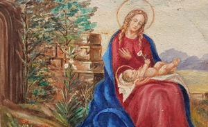 Ölgemälde Antik Madonna Heilige Maria Jesus Weihnachten Nazarener Bild 5