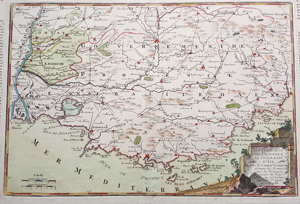 Kupferstich koloriert 1783 Landkarte Provence Frankreich Mittelmeer Marseille Paris Bild 2