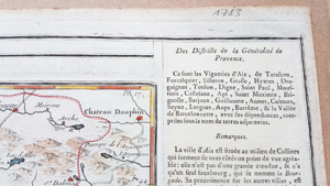 Kupferstich koloriert 1783 Landkarte Provence Frankreich Mittelmeer Marseille Paris Bild 5