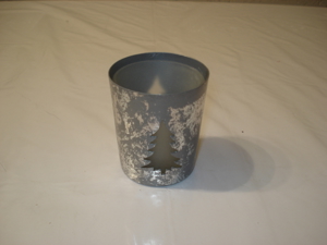 10 Windlichter Teelichter Weihnachts- Motiv Metall mit Glaseinsatz Farbe Antik-Silber 7 cm x 6 cm. Bild 2