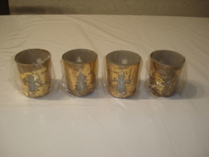 10 Windlichter Teelichter Metall mit Glaseinsatz 7x6 cm