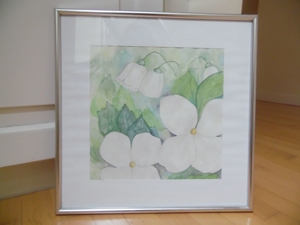 Bild Aquarell Blumen mit Rahmen