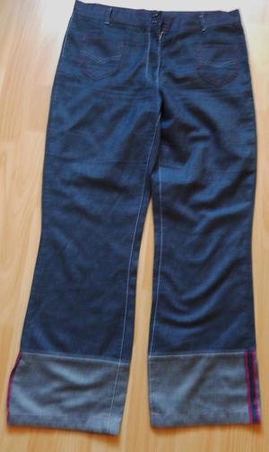 Jeans / Hose blau Gr. L / 188 / YADOU / chic mit Kontrastnähten