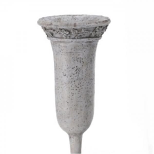 Steckvase Blumenvase als Stecker Grabvase Ranke grau silber mit Efeurand Dekor. Bild 5