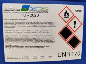 Tecum HD-2020 - 30 Liter UN 1170, Ethanol, Lösung, 3, II, (D/E) (MHD 26/03/22) Bild 5