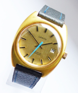 Lanco Swiss Calendar17Jewels Herren Vintage Armbanduhr Top Uhr Bild 6