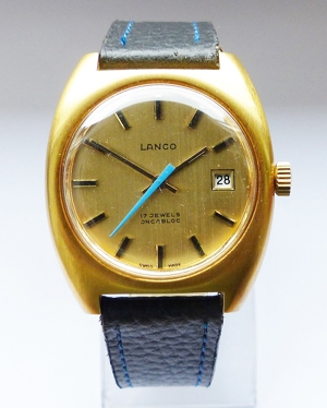 Lanco Swiss Calendar17Jewels Herren Vintage Armbanduhr Top Uhr Bild 7