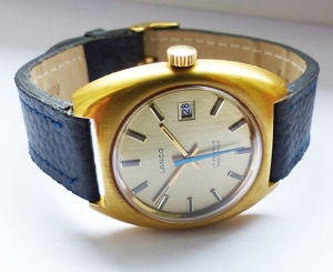 Lanco Swiss Calendar17Jewels Herren Vintage Armbanduhr Top Uhr Bild 1