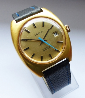 Lanco Swiss Calendar17Jewels Herren Vintage Armbanduhr Top Uhr Bild 4