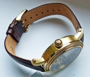 Portas - Werdau Gold-Blau Skeleton Automatic Herren Armbanduhr Bild 6