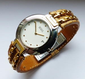 Schöne Ungetragene Ernest Borel Chalimar bicolor Damen Luxus Armbanduhr
