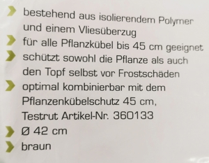 Xclou Frostschutz-Untersetzer Ø42cm Pflanzenuntersetzer Pflanzenkübel Winterschutz Bild 2