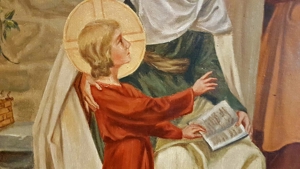 Heilige Familie Ölgemälde antik Maria Josef Jesus Kind Engel Mutter Gottes Bild 6
