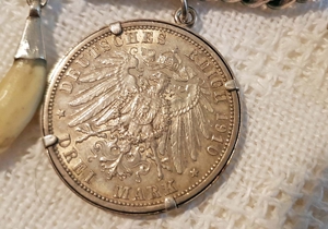 Antik Charivari 3x Silbermünze Trachtenschmuck Silber Tracht Kette Alpen Bayern Bild 8