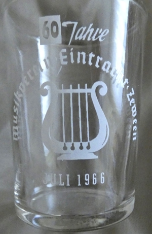 altes Weinprobierglas "60 Jahre Musikverein Eintracht Zewen - Juli 1966