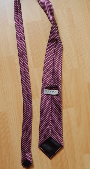 Krawatte CANDA - weinrot mit kleinem Muster - TOP Bild 2