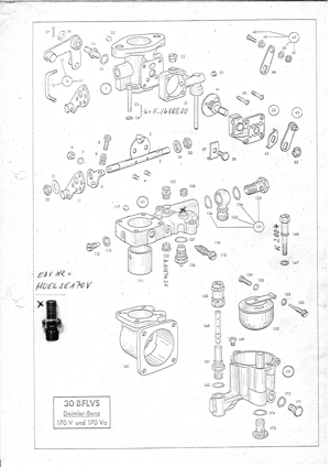 Solex Vergaser 30BFLVS Mercedes-Benz 170V & 170Va Ersatzteile Bild 3